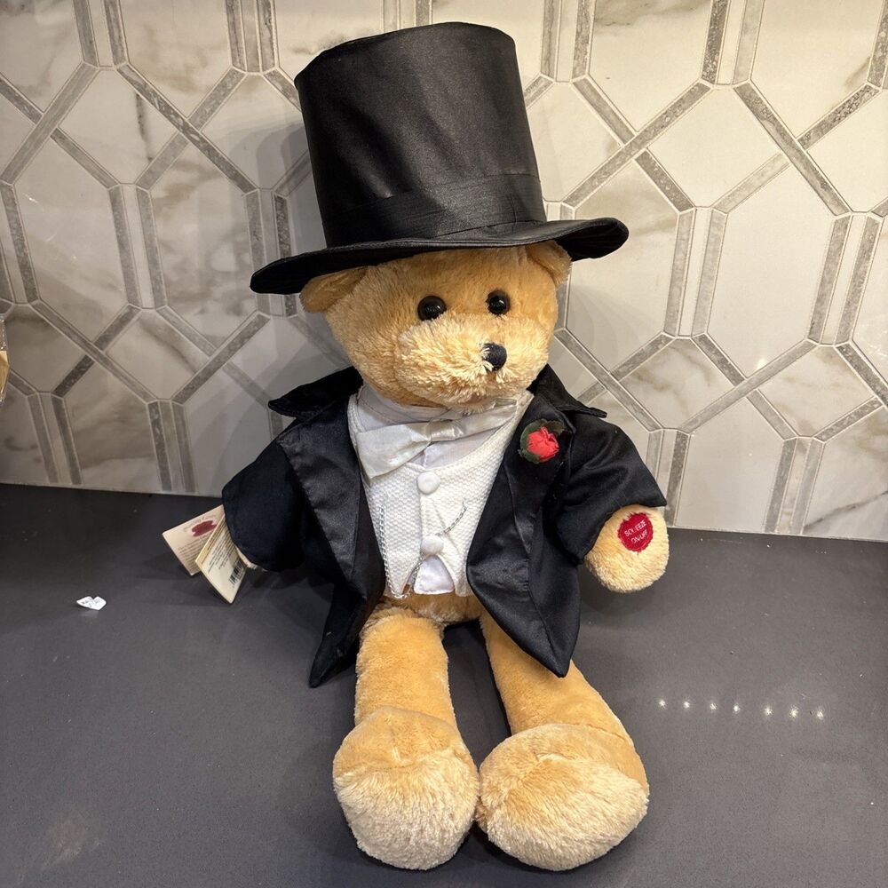 Chantilly Lane MUSICAL BEAR Plush 22" Top Hat “the Way You Look Tonight” Works!